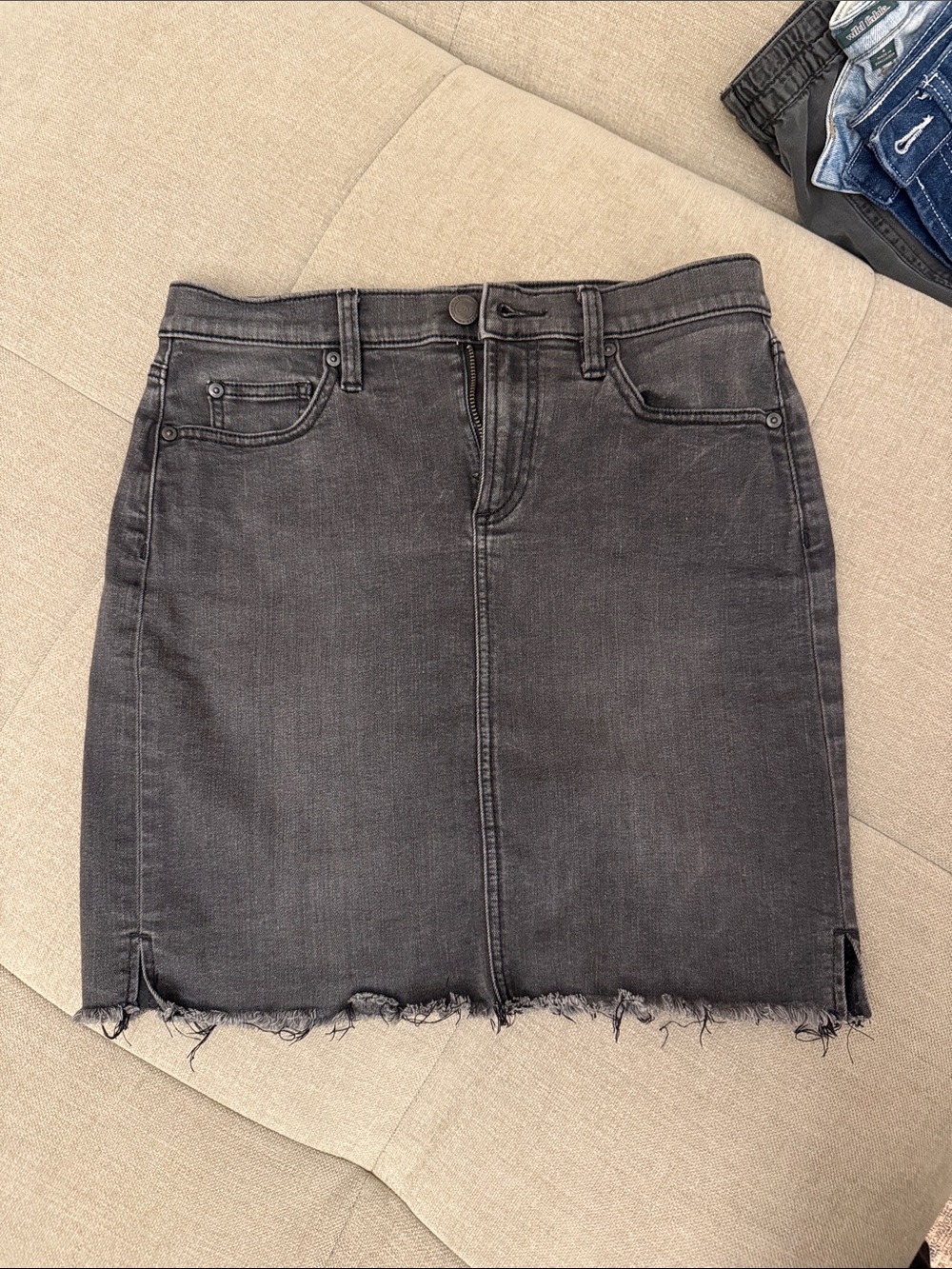 Size 4 black jean mini skirt